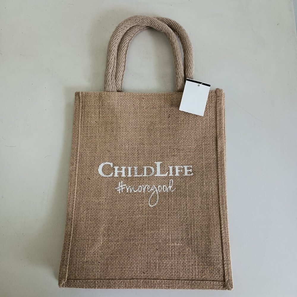 NWT eco-friendly reusable burlap jute tote bag, small